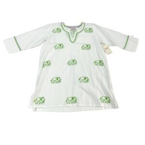 NWD Gretchen Scott Designs Girls Embroidered Elephant Print Tunic 8/10